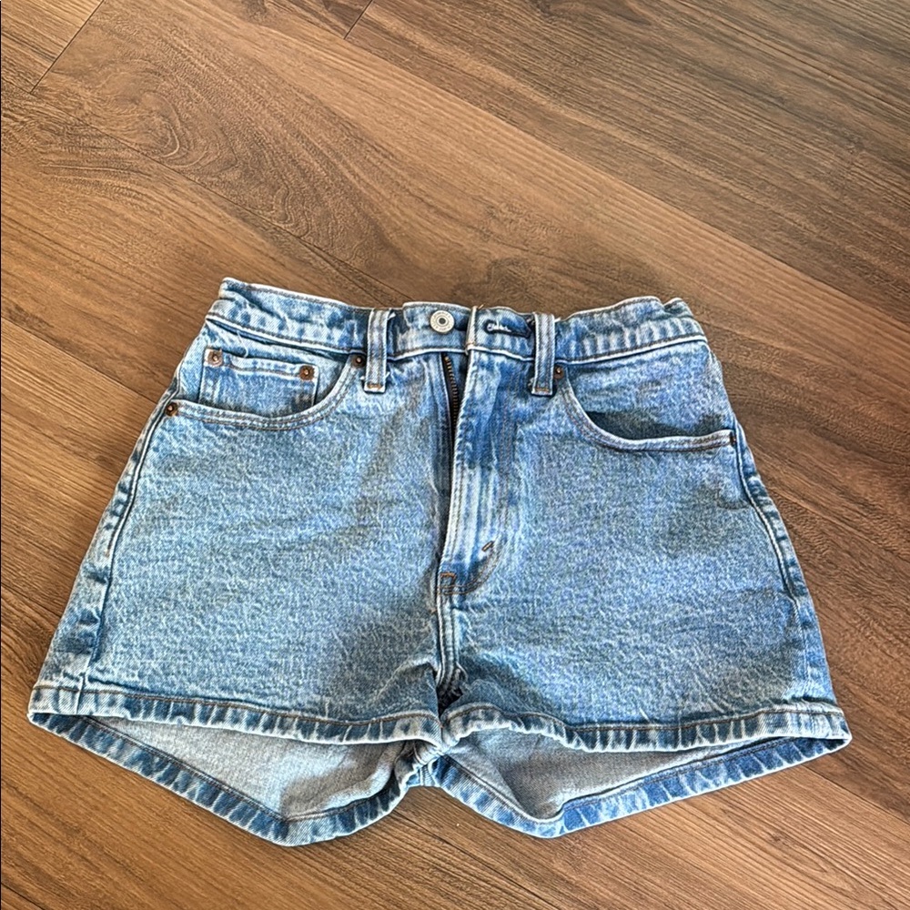 Abercrombie & Fitch Blue Jean Shorts with High-Waisted Design